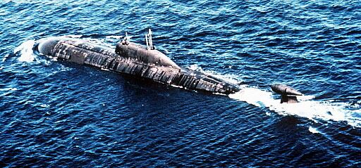 Imagen del submarino nuclear ruso en el que el pasado sábado murieron 20 personas a causa de la imprudencia de uno de sus tripulantes.