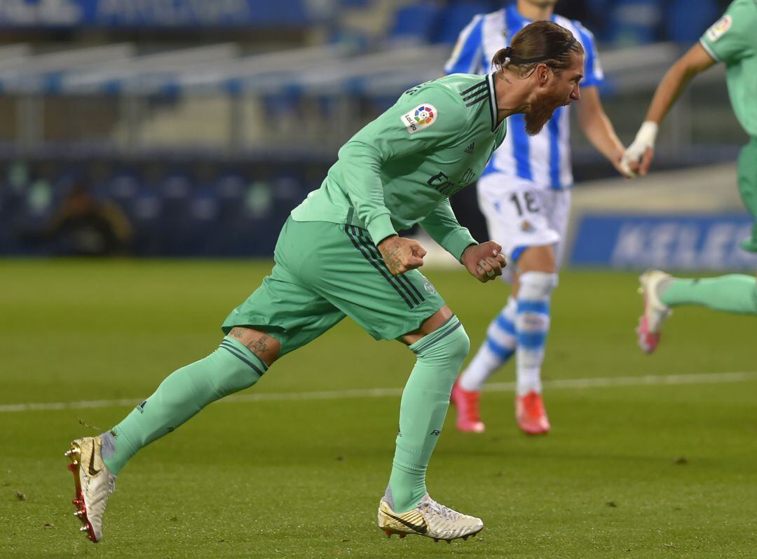 Ramos celebra su gol de penalti