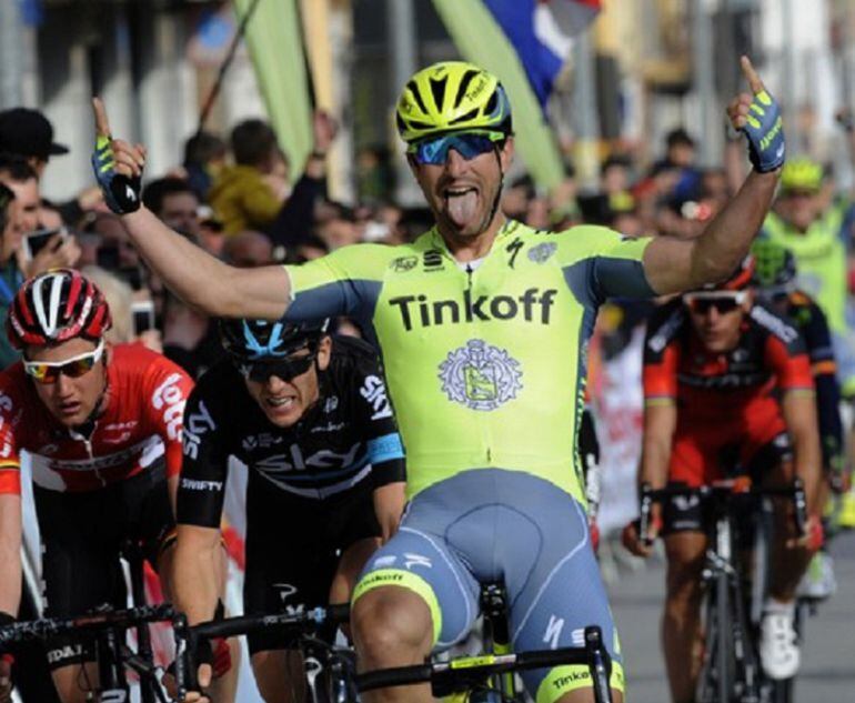 El corredor italiano Oscar Gatto del equipo ruso Tinkoff