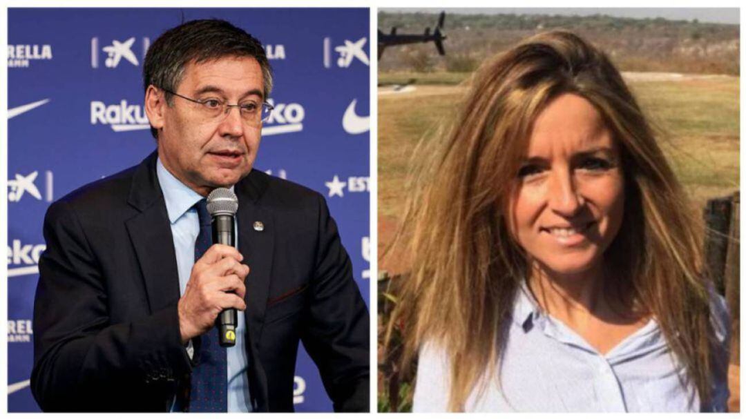 Josep María Bartomeu y Noelia Romero.