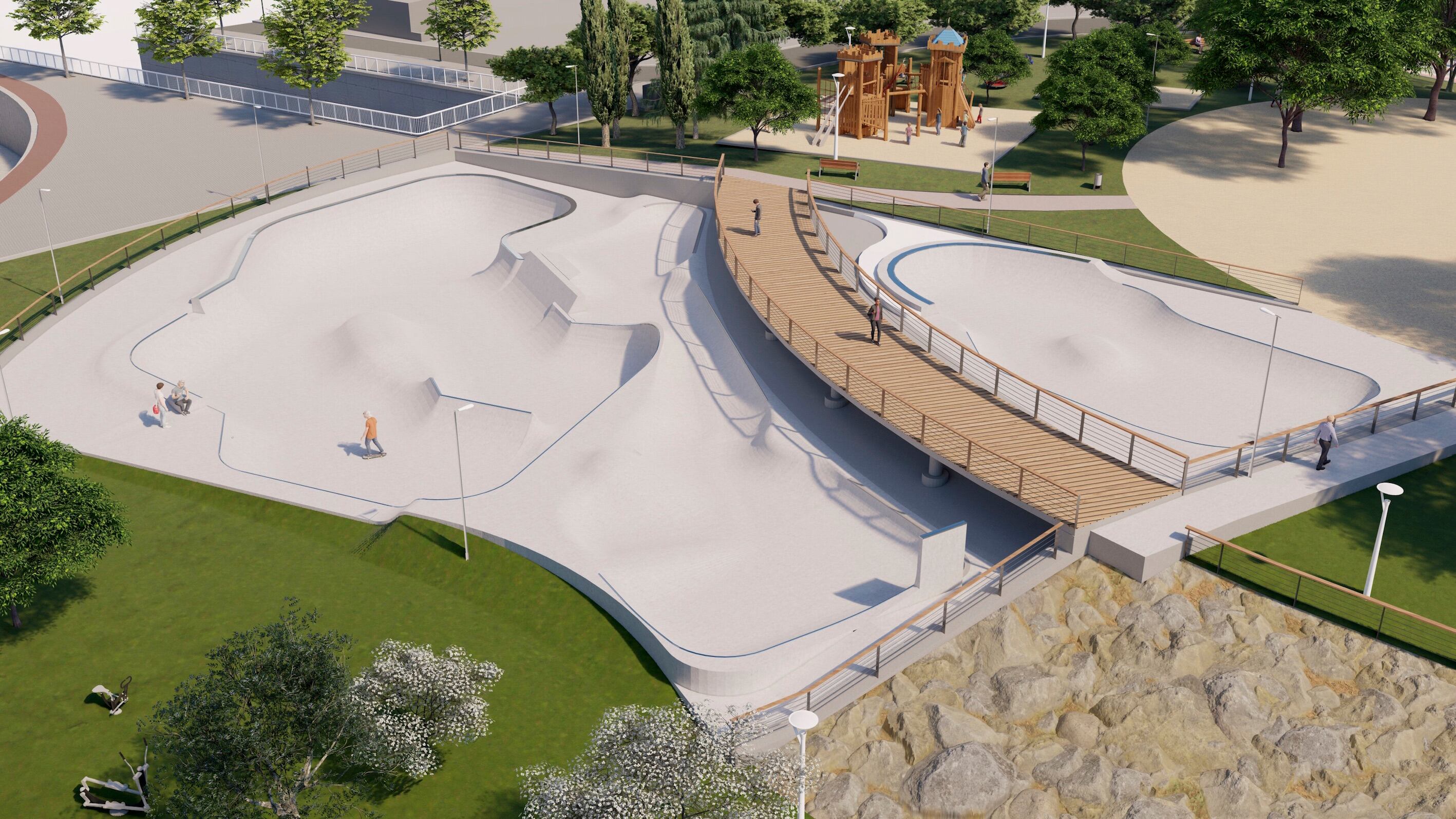 Proyecto de Skate park que se construirá en la plaza de Beniopa Passeig.