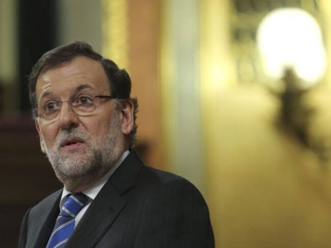 GRA481. MADRID, 24/02/2015.- El presidente del Gobierno, Mariano Rajoy, durante una de sus intervenciones en la sesión de tarde de la primera jornada del vigésimo quinto debate del estado de la nación, la cita parlamentaria anual más importante del año, q