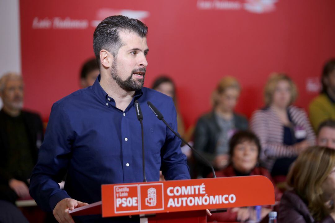 El candidato socialista a la Presidencia de la Junta, Luis Tudanca, interviene ante el Comité Autonómico del PSOE de Castilla y León 	 
 
 