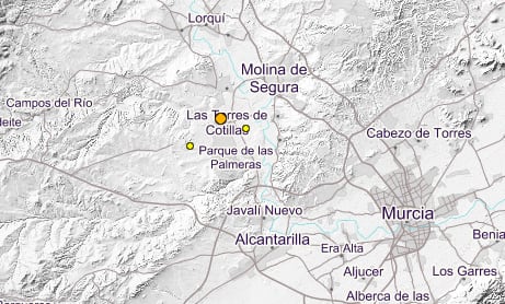 Tres pequeños terremotos en Las Torres de Cotillas