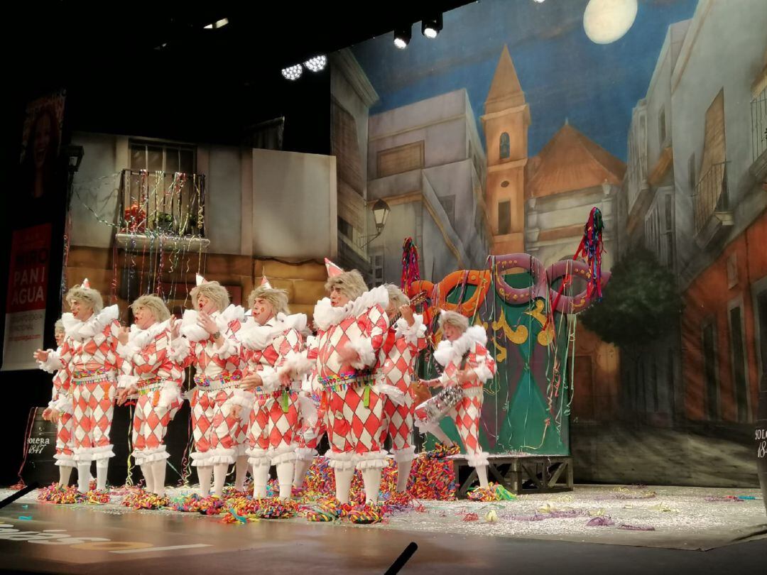 Chirigota 'Estrés por cuatro' en su pase de preliminares del COAC 2020