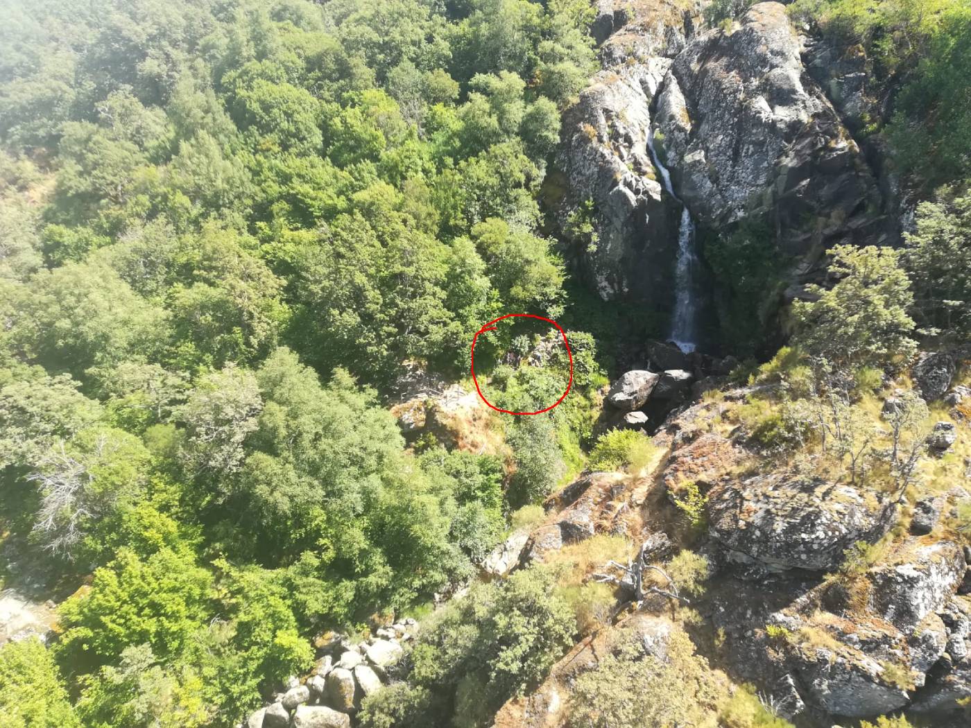 Lugar del rescate en la zona de Sotillo