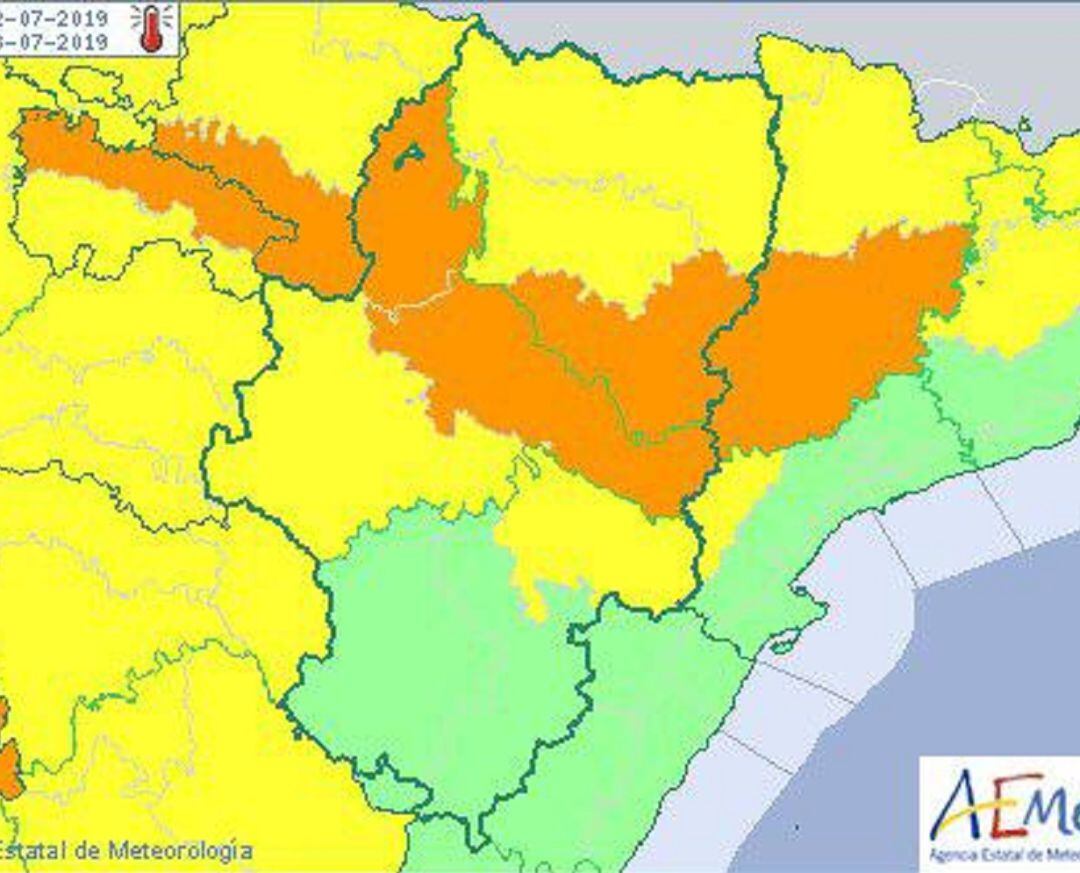 Parte de Aragón en alerta naranja por altas temperaturas.