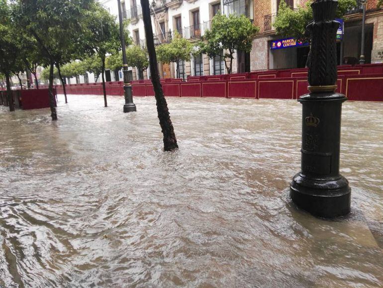 Aspecto de la calle Larga a media mañana de este sábado