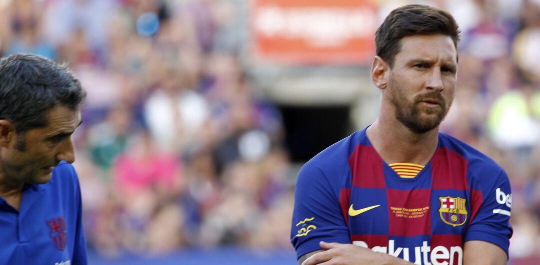 Leo Messi, durante la presentación del club en el Trofeo Joan Gamper