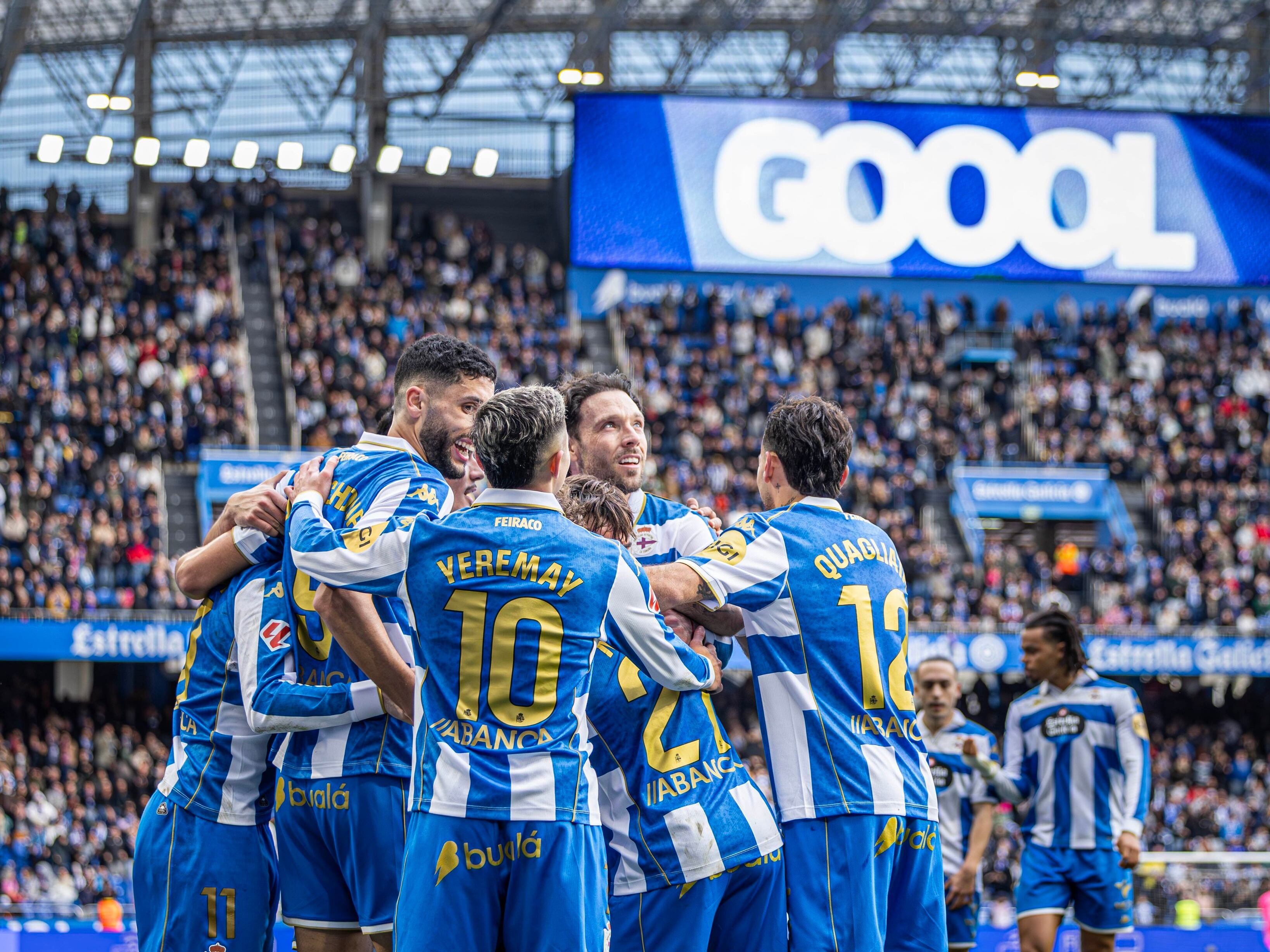 Los jugadores del Dépor celebran un gol | Foto: RCDeportivo