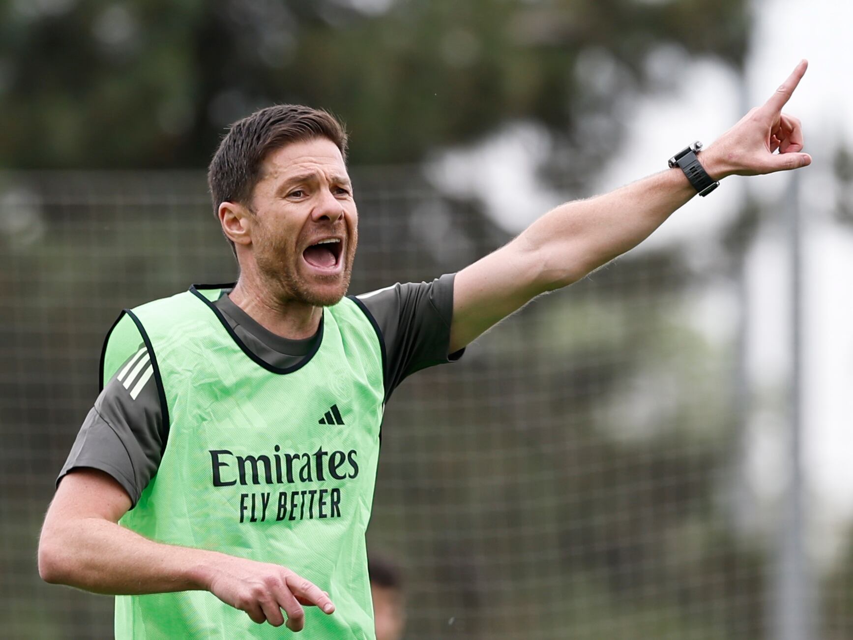 Xabi Alonso, durante un entrenamiento con el Real Madrid