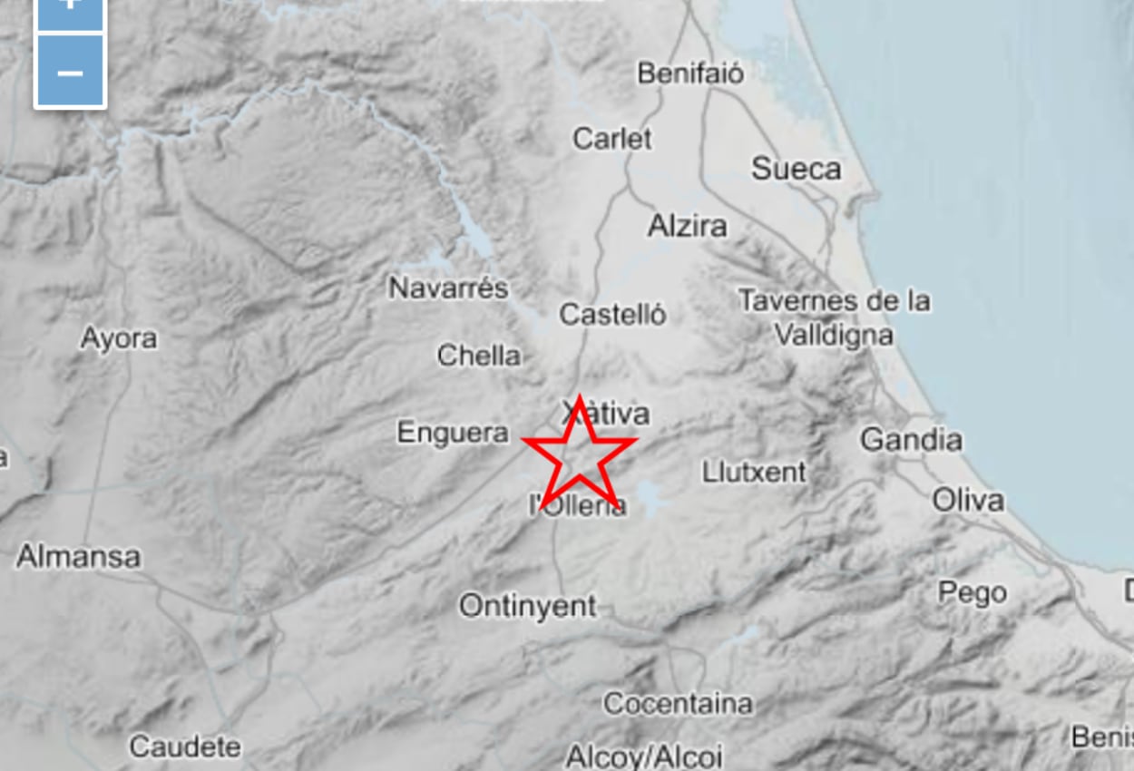 Terremoto en Xàtiva. Fuente: IGN.