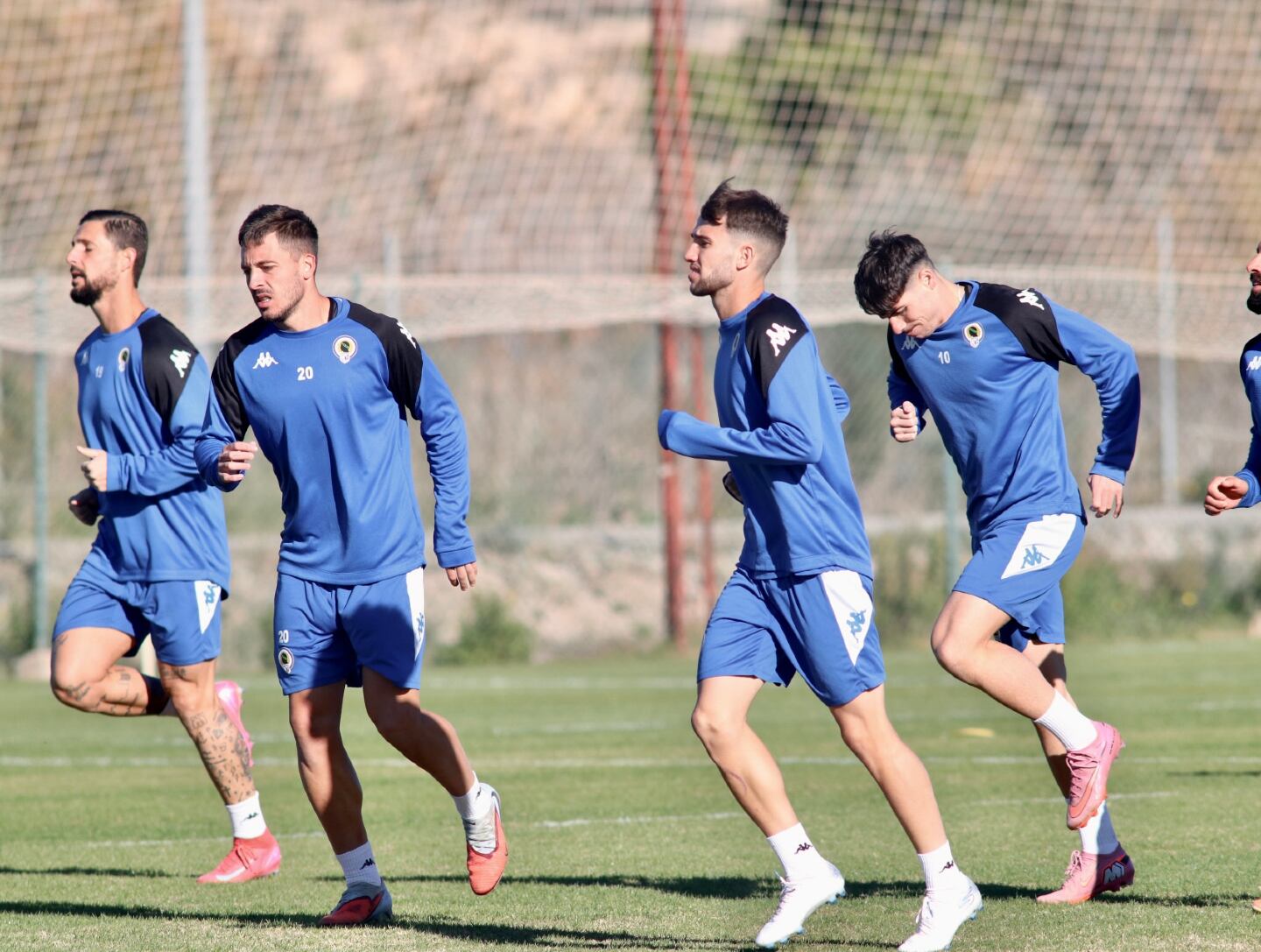 Fran Sol, Sotillos, Guti y Nico, entrenándose en las instalaciones de Fontcalent