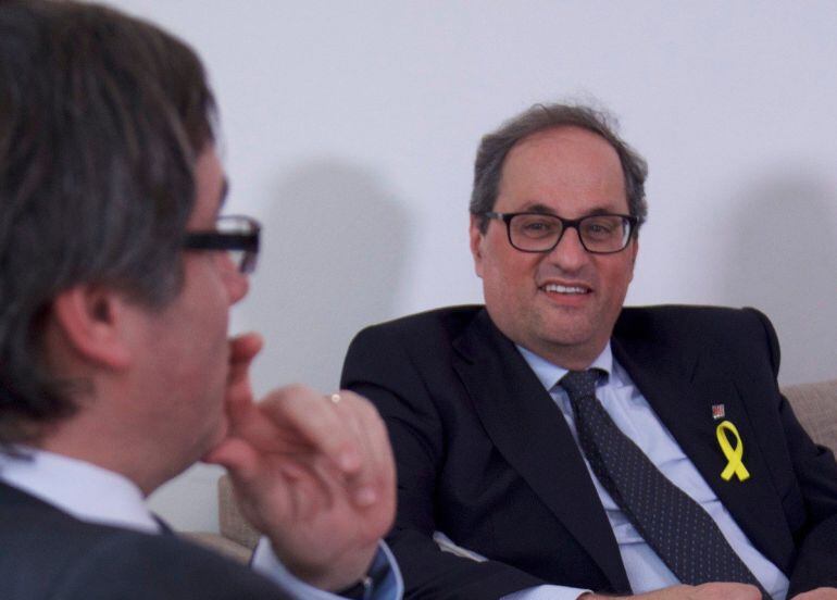 Imatge d'arxiu de Quim Torra amb Carles Puigdemont