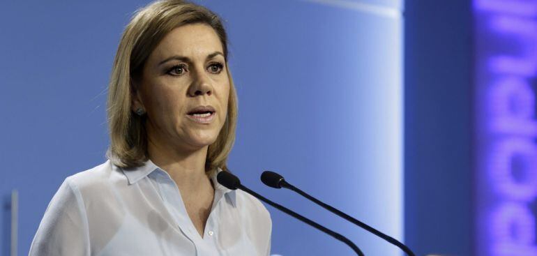 GRA159 MADRID, 03/11/2014.- La secretaria general del PP, María Dolores de Cospedal, durante la rueda de prensa que ofreció tras la reunión del comité de dirección del partido, hoy en Madrid, en la que ha descartado cambios en la estructura interna de su 