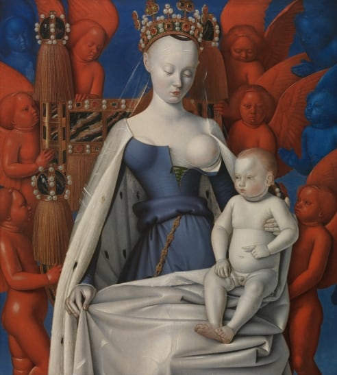 &#039;La Virgen con niño y ángeles&#039;, de Jean Fouquet