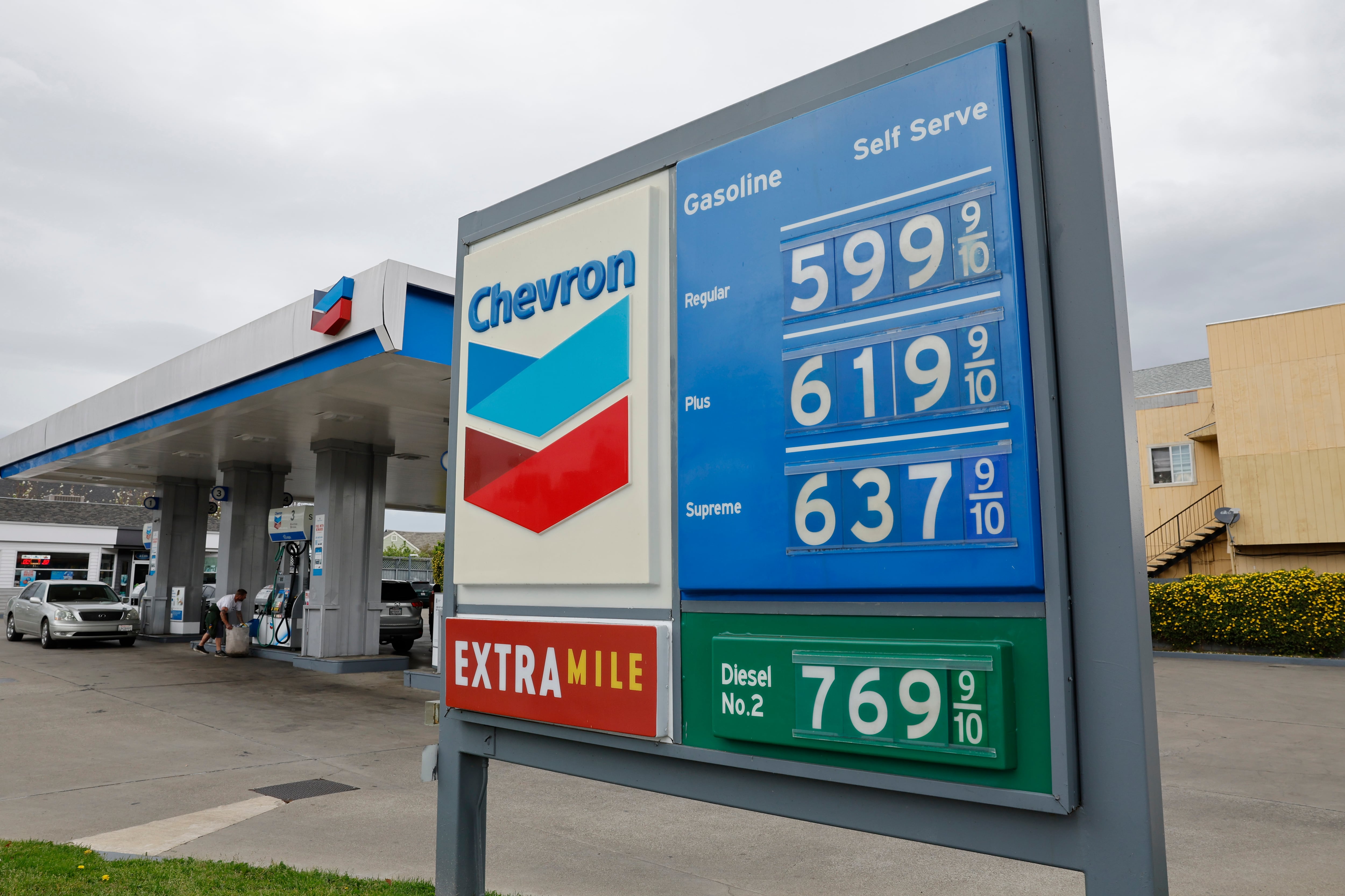 Un marcador de gasolinera en EEUU