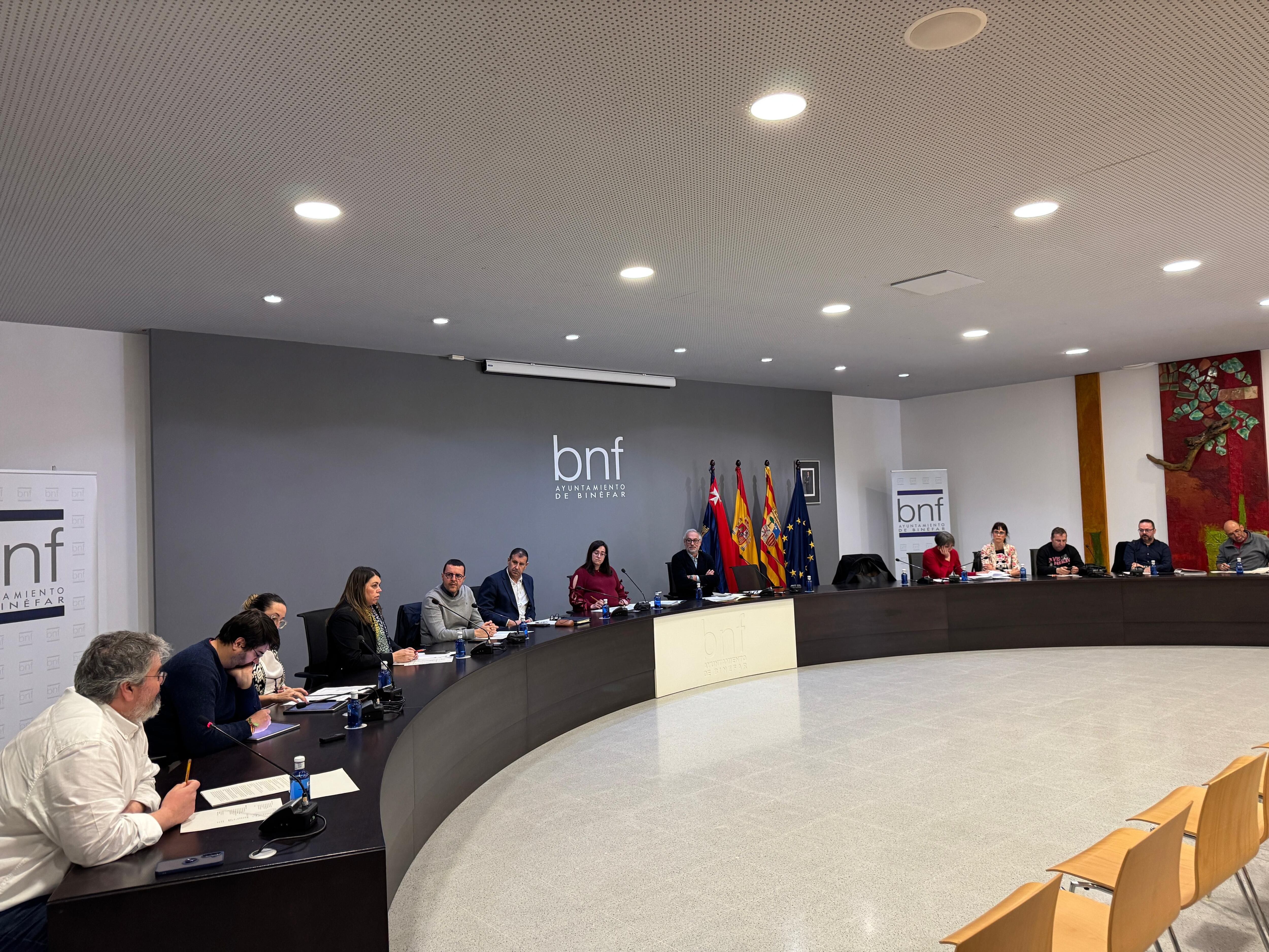 Pleno del Ayuntamiento de Binéfar que aprobó el presupuesto