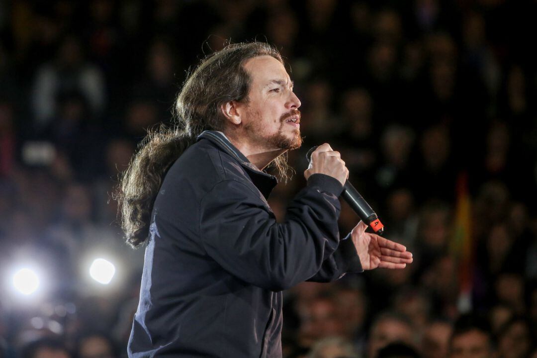 Pablo Iglesias durante un acto de Podemos.