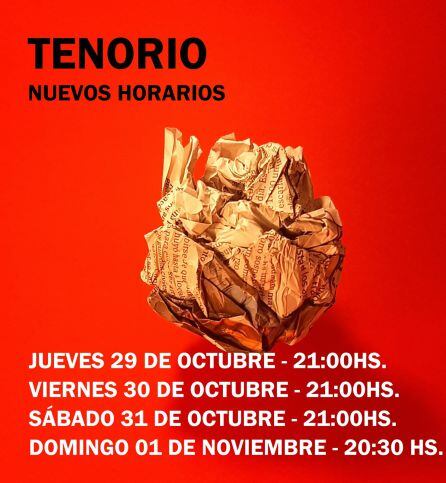 Cartel y horarios de Tenorio, en La Madriguera