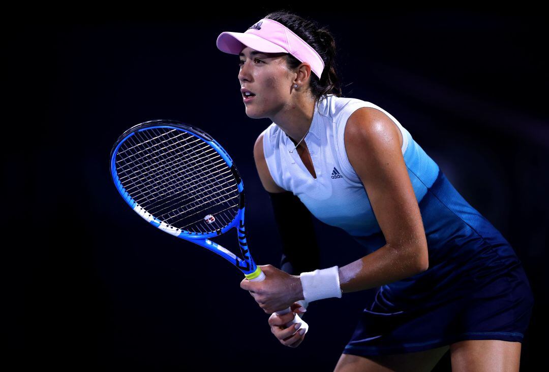 Garbiñe Muguruza durante el partido de Indian Wells ante Lauren Davis