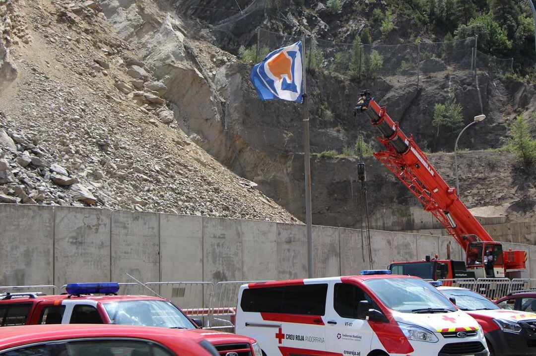 Mur de contenció de l&#039;esllavissada de la Portalada.