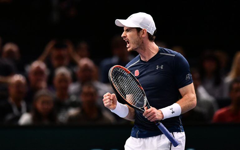 Andy Murray celebra un buen golpe ante Berdych