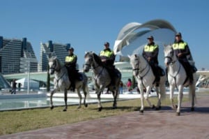 Unidad montada de la policía local