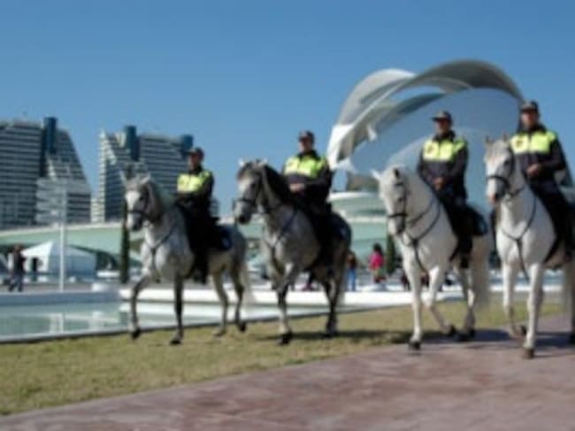 Unidad montada de la policía local