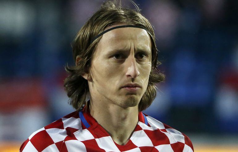 Luka Modric, durante un encuentro con la selección de Croacia