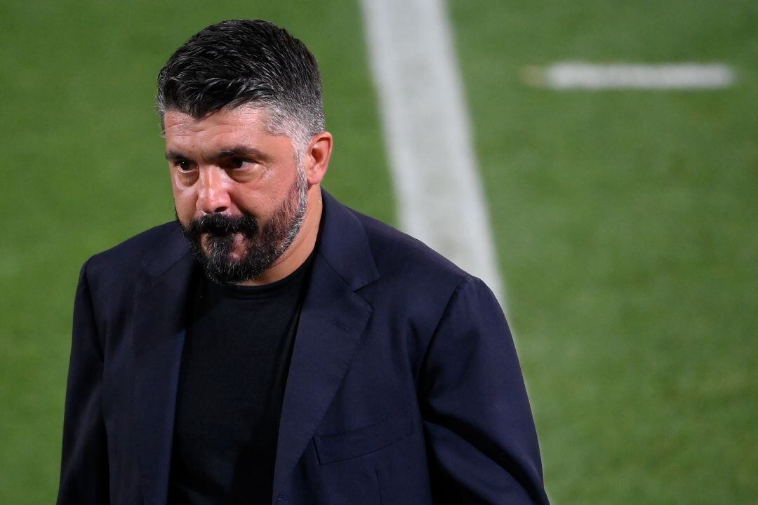 Gattuso, tras el choque en el Camp Nou.