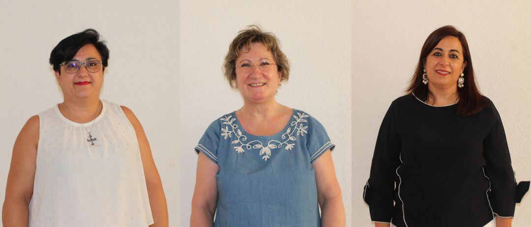 Felicia Plata (centro); Ángeles Gracia, viceportavoz de la Comisión de igualdad; y Belén Gómez, representante de Cooperativas Agro-alimentarias en AMCAE