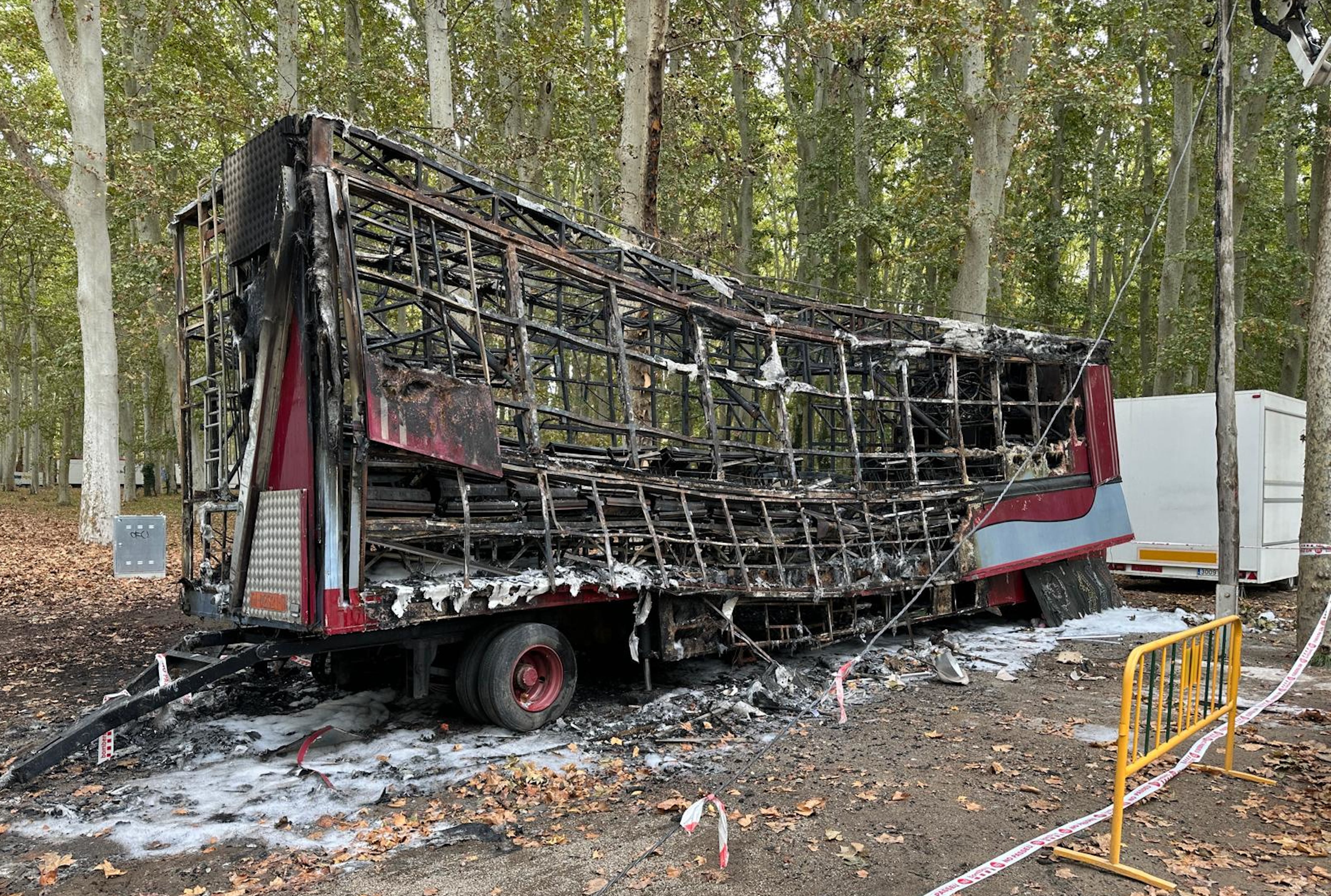 Atracció de les Fires de Girona cremada