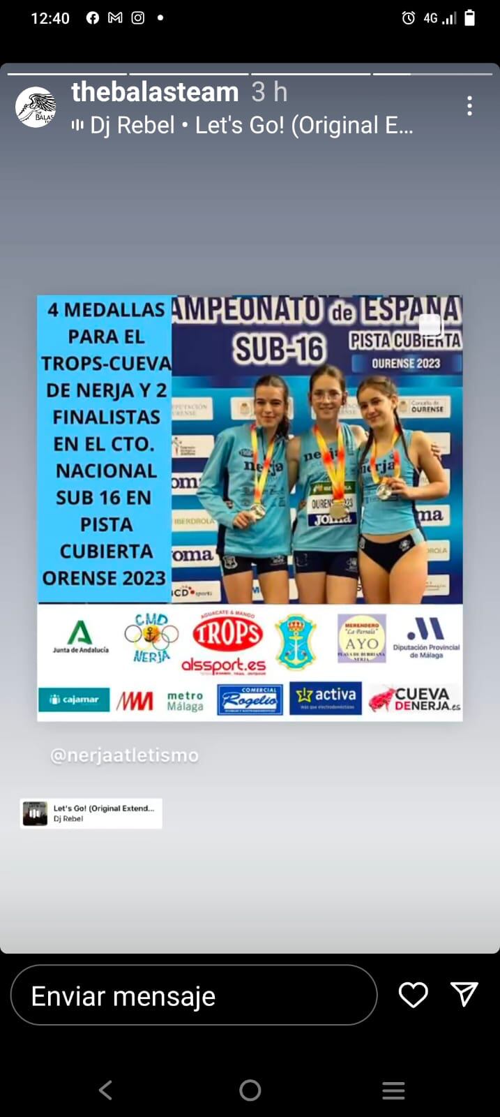 La atletas del Trops Cuevas de Nerja que participaron en el Campeonato de España Sub 16 en Orense