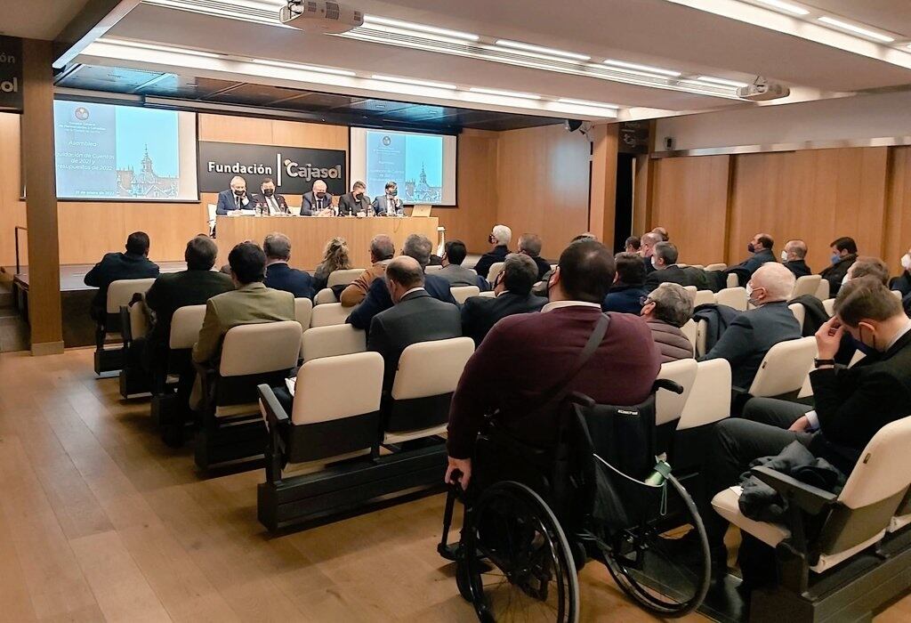 Aspecto de la asamblea del Consejo celebrada este lunes en la sede de la Fundación Cajasol