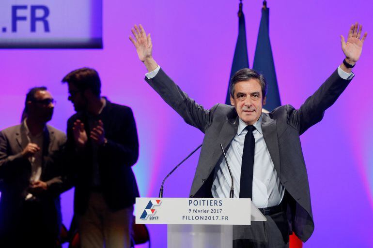 François Fillon durante un acto de campaña 