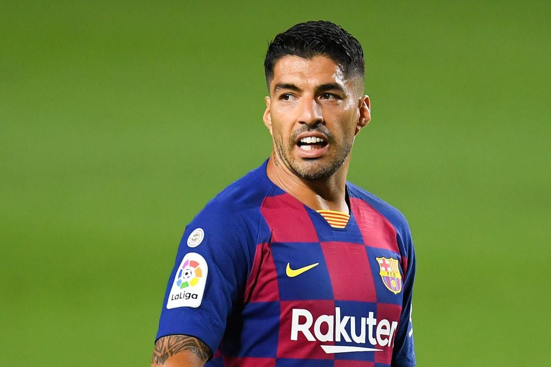 Suárez, durante el partido de liga contra el Atlético de Madrid. 