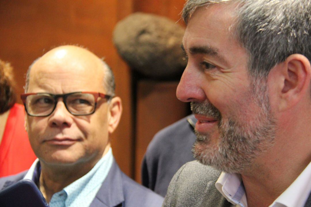 El ex presidente de Canarias, Fernando Clavijo, junto al secretario general de CC, José Miguel Barragán