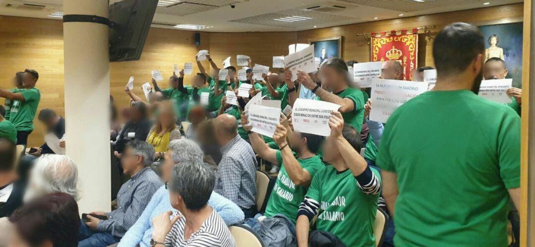 La protesta polcial en el pleno municipal de Getafe