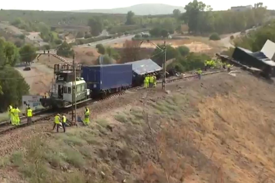 Tren accidentado en Montoro