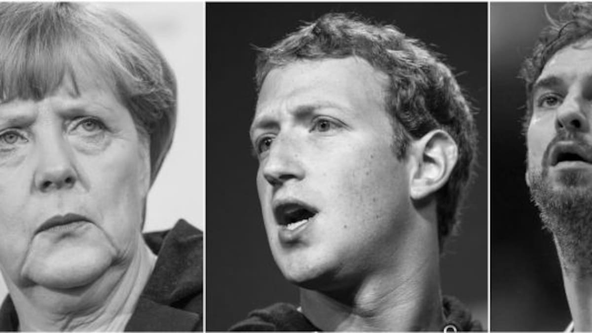Angela Merkel, Mark Zuckerberg y Pau Gasol