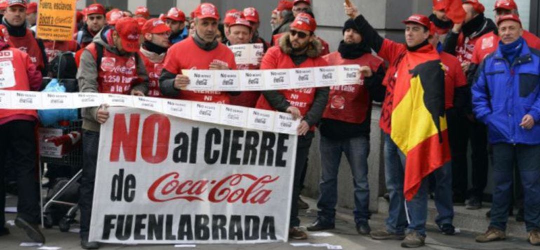 Los trabajadors de Coca Cola no han cesado en este tiempo de manifestarse reivindicando Fuenlabrada como centro productivo.