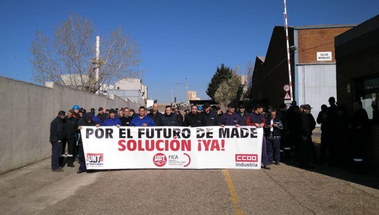 Protesta de los trabajadores de Made, que cuenta con una plantilla de unos 100 empleados