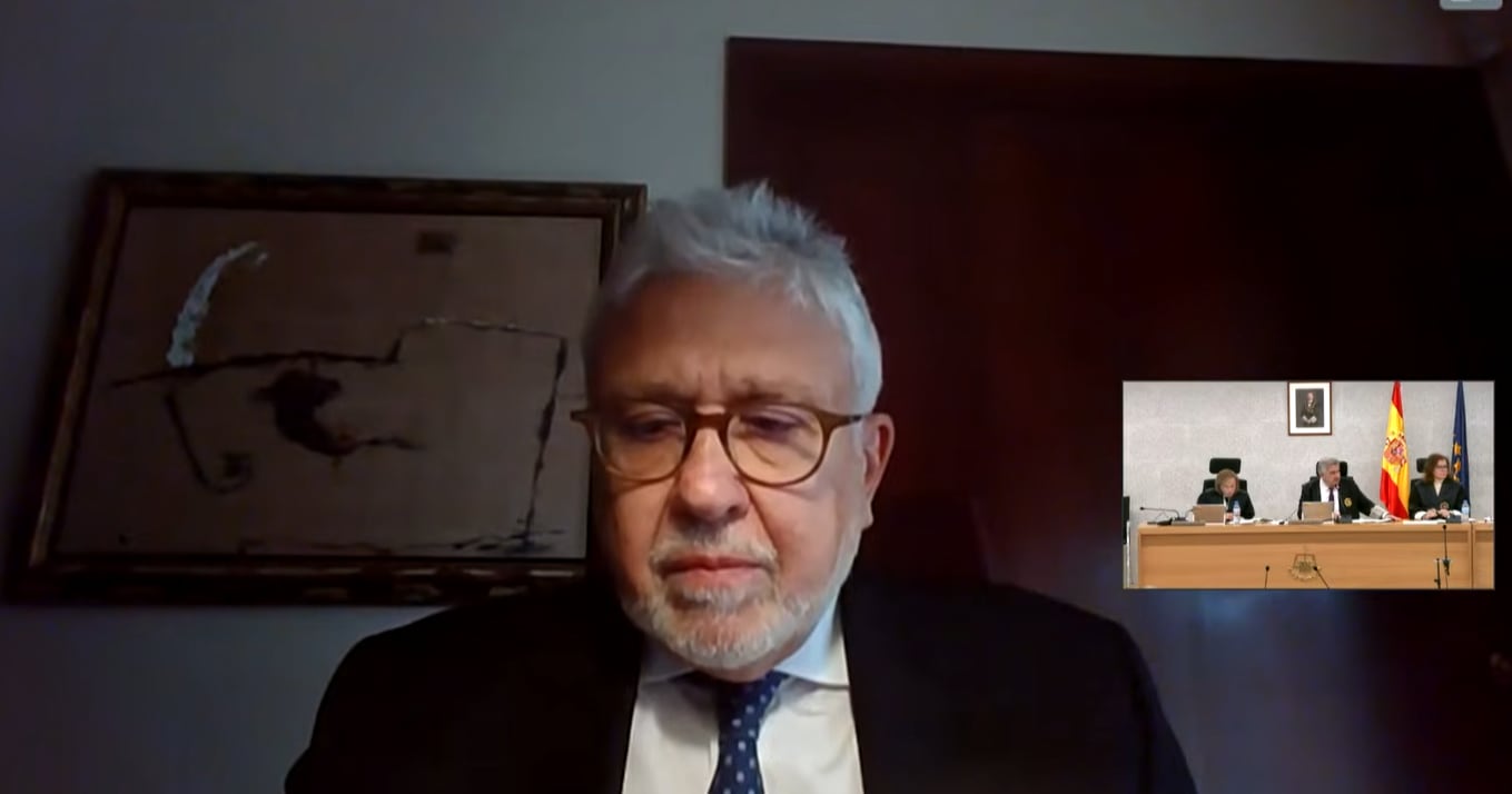 El asesor fiscal de los Pujol, Joan Antoni Sànchez Carreté, durante su declaración por videoconferencia en el juicio en la Audiencia Nacional