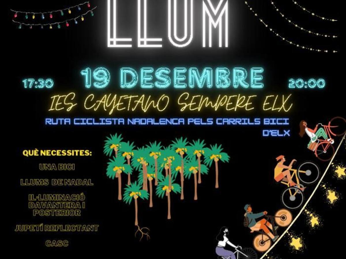 La ruta ciclista navideña 'Bicillum' pasea por las calles de Elche