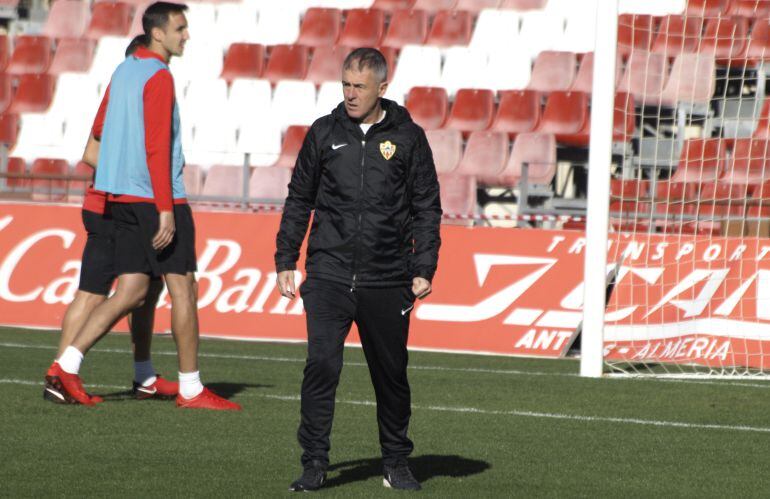 Lucas Alcaraz en el entrenamiento.