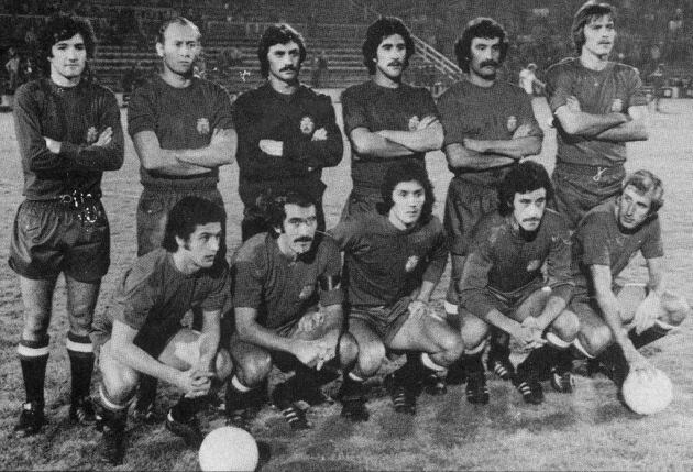 Equip titular d'Espanya que va jugar el darrer partit oficial de la selecció a Catalunya