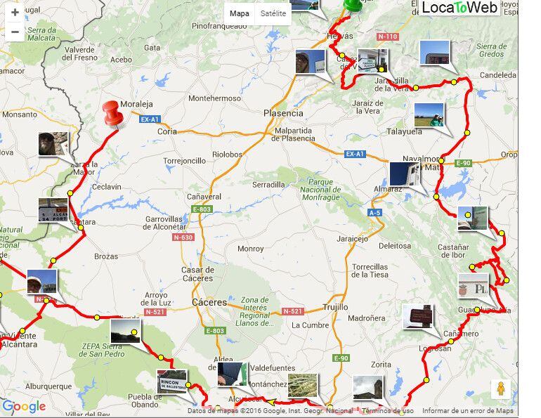Captura de pantalla del recorrido realizado por Jesús Muñoz a fecha 26 de mayo de 2016.