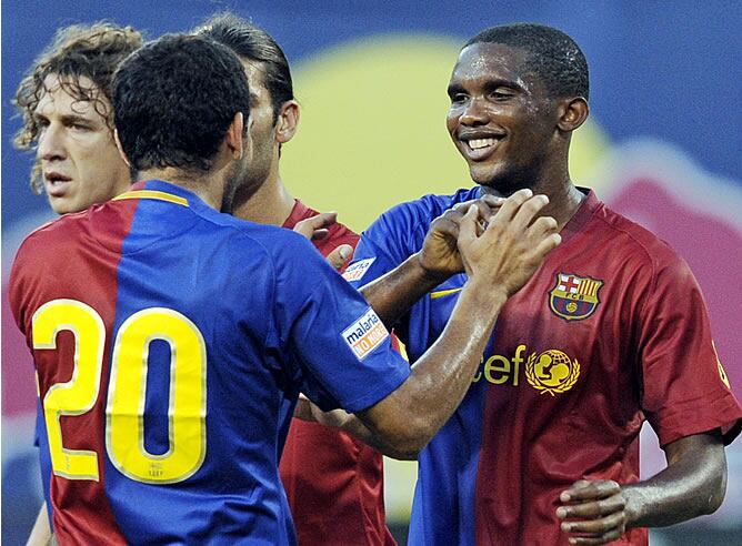 Eto'o seguirá celebrando goles como azulgrana