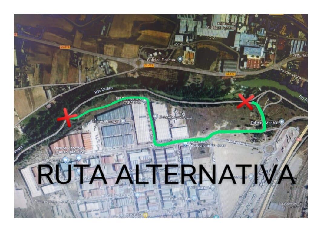 El corte conlleva una ruta alternativa para evitar pasar por este punto